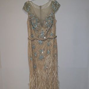 Beautiful beaded/feathered dress by Camille La Vie